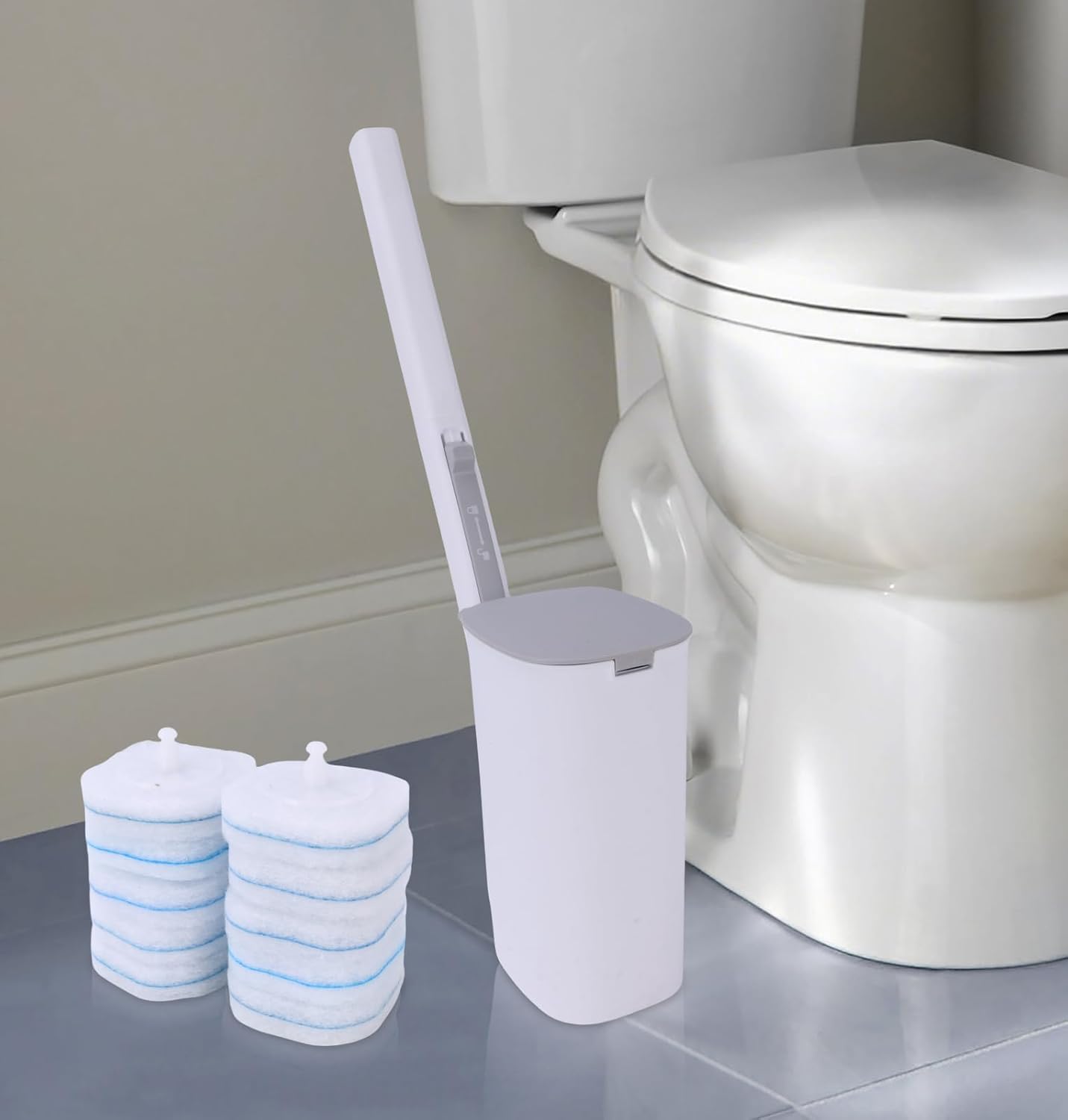30 Count Disposable Toilet Brush Refills, Toilet Refill Pads Compatible with Clorox and Oshang Toilet Brush, Bathroom Cleaning Heads