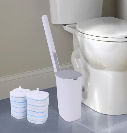 30 Count Disposable Toilet Brush Refills, Toilet Refill Pads Compatible with Clorox and Oshang Toilet Brush, Bathroom Cleaning Heads