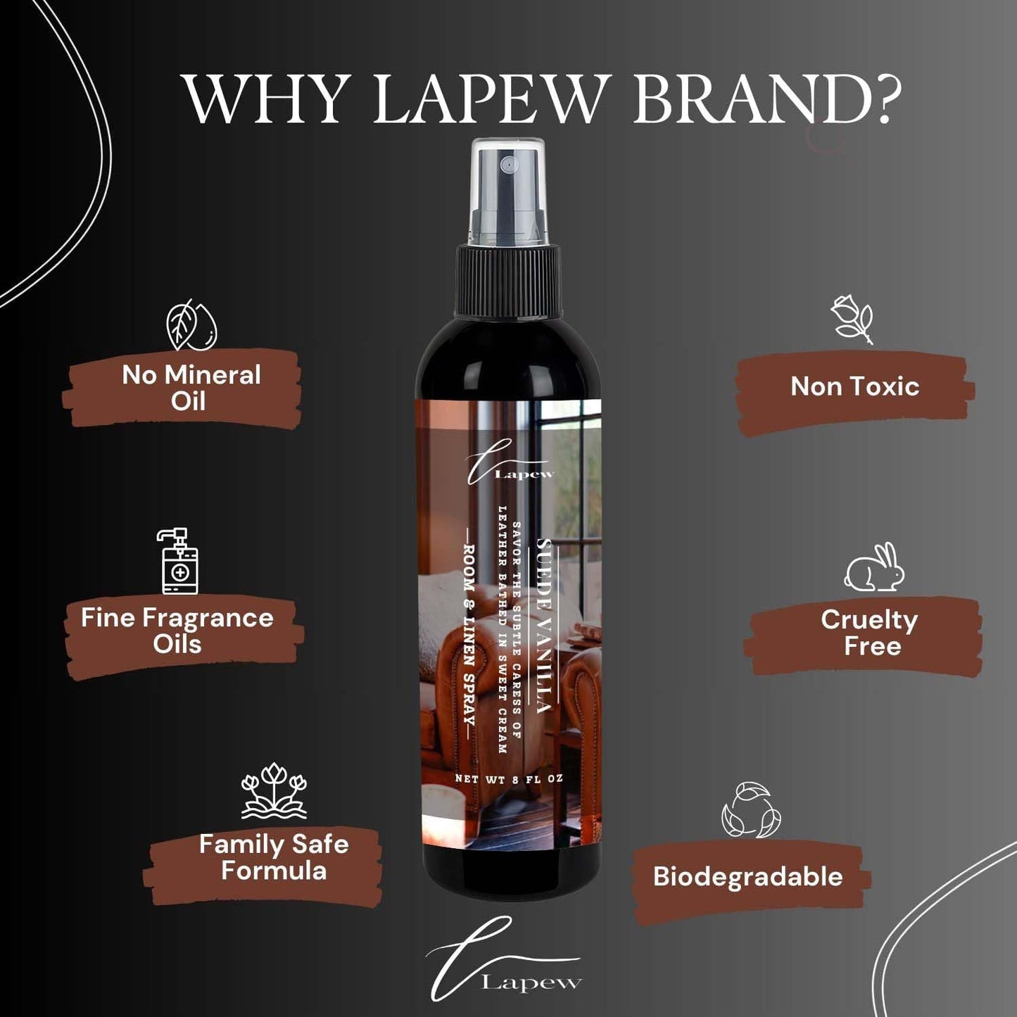 Lapew Room & Linen Spray | Fragrance Mist for Home, Car & Office | Fabric & Air Freshener | Neutralizing Mist | Made in USA | Cozy Cinnamon & Apple - Colors B
