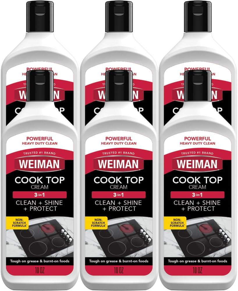 Weiman Non-Abrasive, No Scratch Induction Glass Ceramic Stove Cooktop Heavy Duty Cleaner and Polish, 20 Ounce
