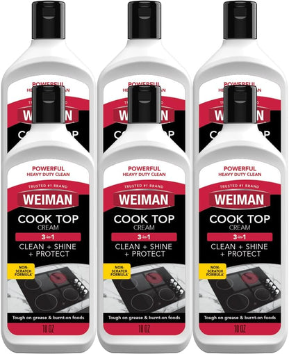 Weiman Non-Abrasive, No Scratch Induction Glass Ceramic Stove Cooktop Heavy Duty Cleaner and Polish, 20 Ounce