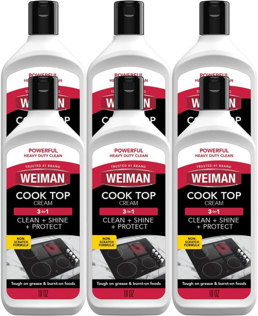 Weiman Non-Abrasive, No Scratch Induction Glass Ceramic Stove Cooktop Heavy Duty Cleaner and Polish, 20 Ounce
