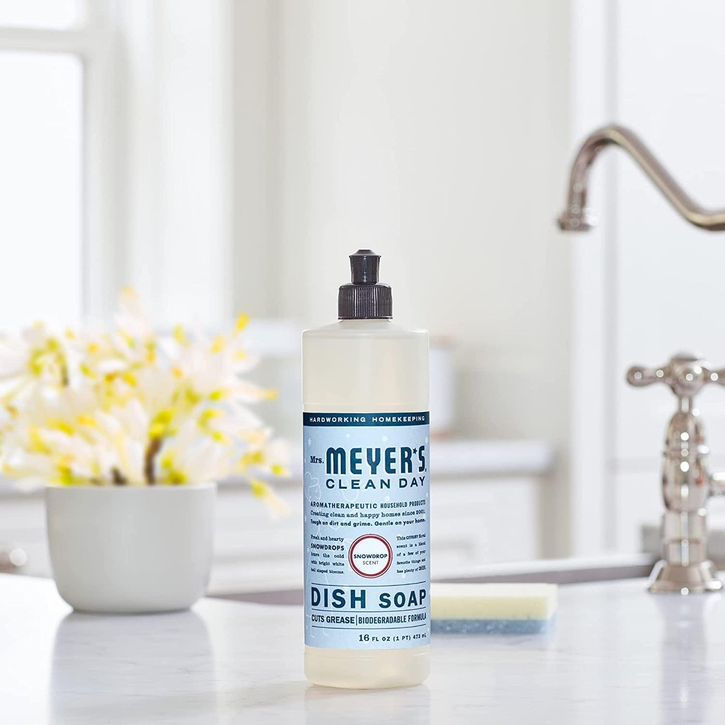MRS. MEYER'S CLEAN DAY Liquid Dish Soap, Cruelty Free Formula, Lavender Scent, 16 oz