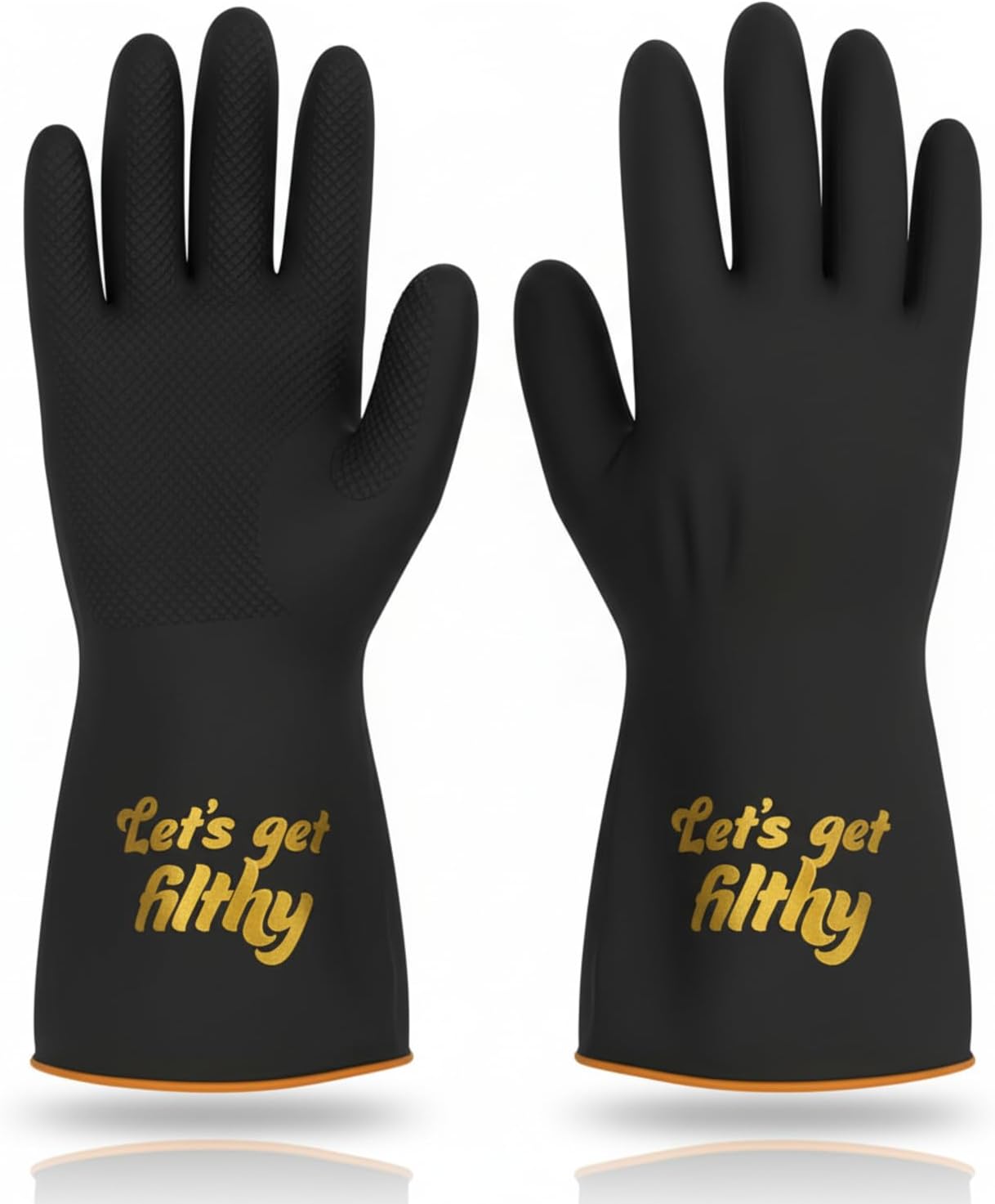We Glove It™ Chic Black Dishwashing Gloves – Stylish, Reusable & Fun Gift with Flirty Sayings for Kitchen Cleaning