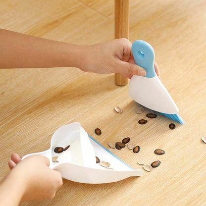 Small Hand Dust Pan and Brush - Small Broom and Dustpan Set, Mini Broom and Dustpan, Compact Dustpans and Brush for Home Cleaning, Sofa, Desk, Guinea Pig Cage, Cat Litter, etc. (Light Green)