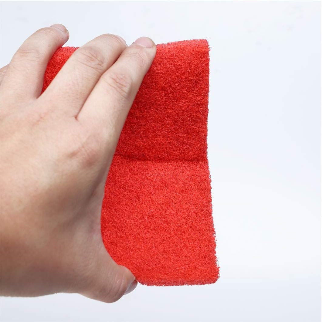uxcell 3pcs Scouring Pad Non-Scratch Scouring Sponge Scrub Pads 6"x4" For Scouring Kitchen, Dishwashing, Red