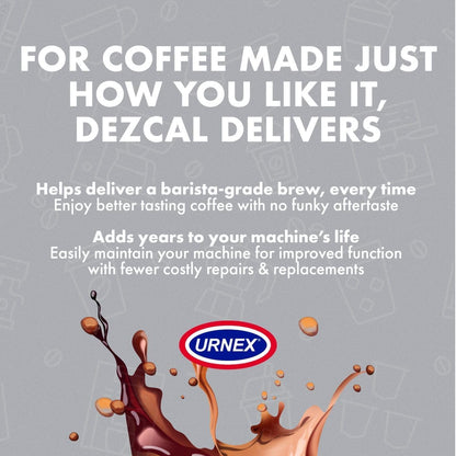 Urnex Liquid Dezcal Activated Descaling Solution - 33.6 Ounce (8 Uses) - For Use With Keurig 1.0/2.0, Home Coffee and Espresso Machines, Kettles, Garment Steamers