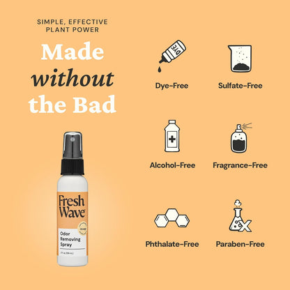 Fresh Wave Orange Scent Odor Eliminator Spray & Air Freshener, 2 fl. oz. Travel Size (Pack of 2)