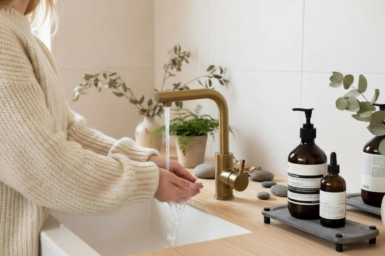 Premium Sink Caddy – Water-Absorbing Diatomaceous Earth Tray for Sink, Elevated Stainless Steel Feet, Non-Toxic, Fast-Drying, Kitchen or Bathroom