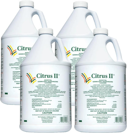Citrus II Hospital Germicidal Deodorizing Cleaner - Fresh Citrus Scent - 1 Gallon - Refill - Disinfecting Cleaner for Home, Hospital and Office Areas