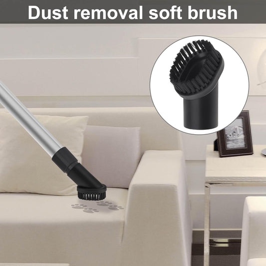 Vacuum Cleaner Attachment 5PC, Household Cleaning Vacuum Brushes Cleaner with Adapters for Shop Vac Accessories, Inner Diameter 1.37inch Suction Flat Head & Round Brush T-shaped Sofa Suction Nozzle