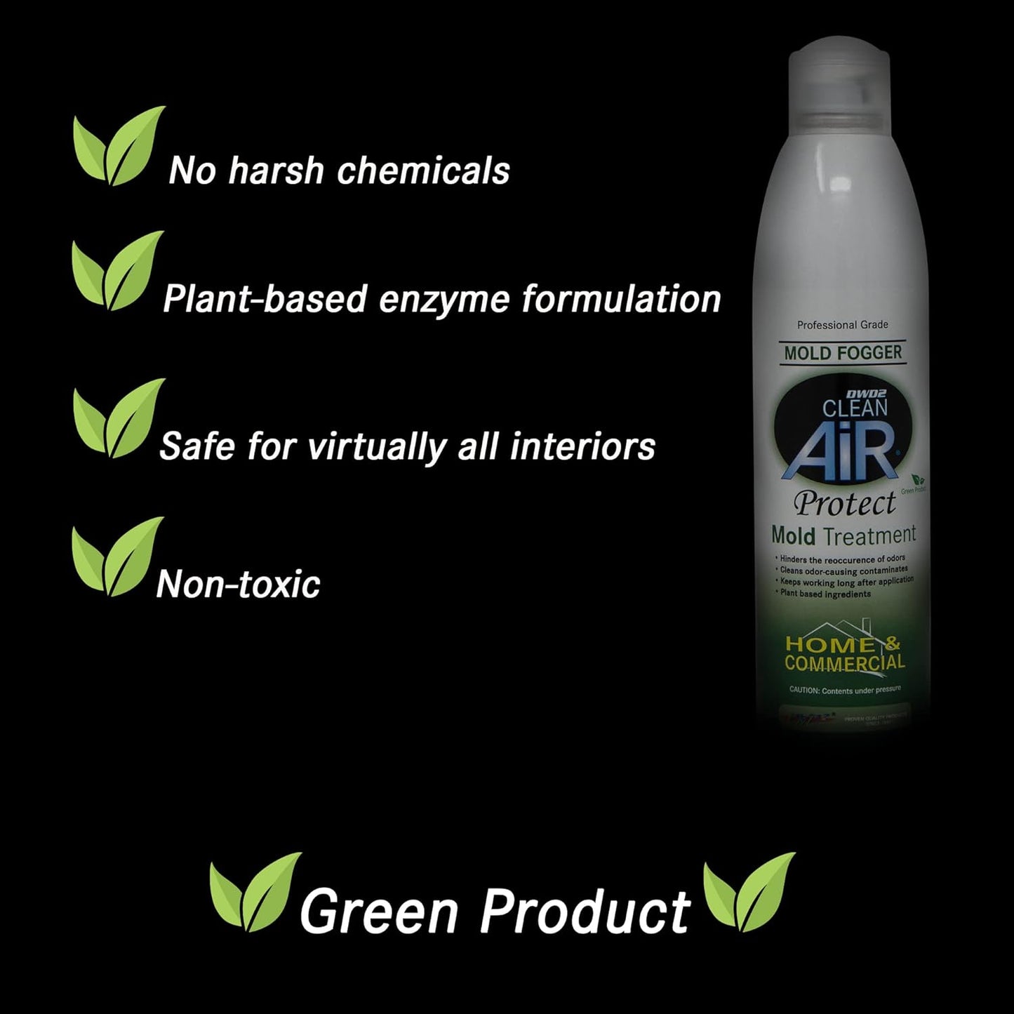 DWD2 Protect™ Home & Commercial Mold-Treatment Plant-Based Mold-Odor Remover Fogger Treatment - eco-friendly solution for a safer and healthier living and working space (8 oz.)