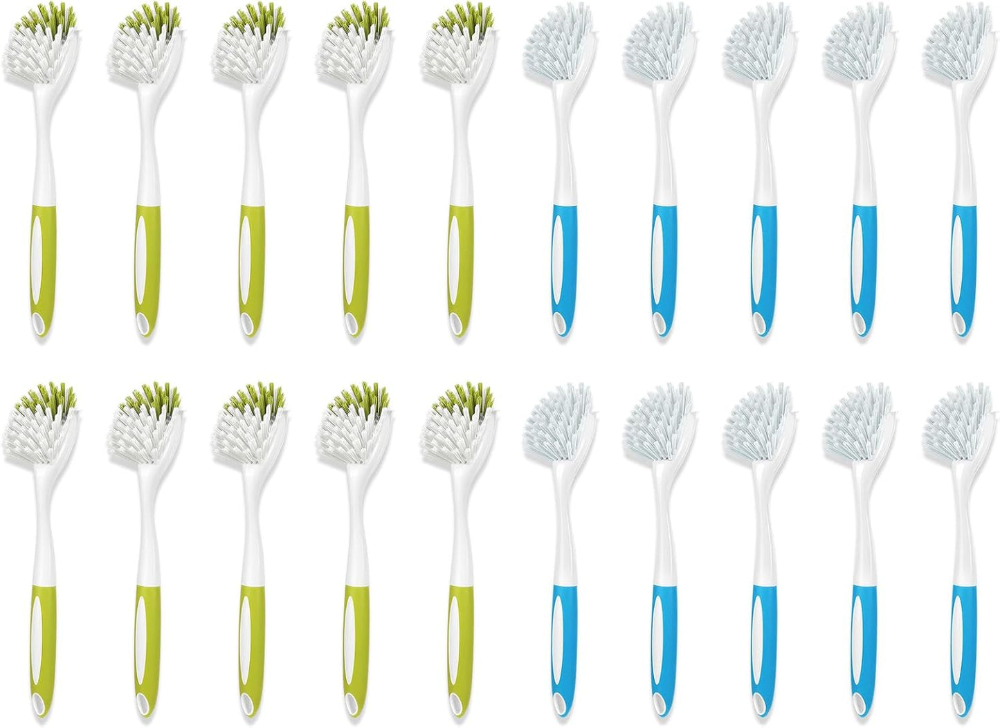 Dish Brush with Handle, Stiff Bristles Dish Scrubber for Pots, Pans & Sink Cleaning, 3 Pack