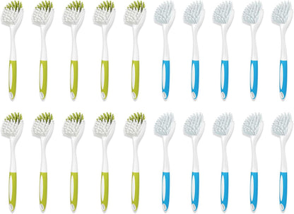 Dish Brush with Handle, Stiff Bristles Dish Scrubber for Pots, Pans & Sink Cleaning, 3 Pack