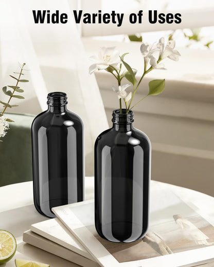 Bontip Glass Spray Bottle, Amber Glass Spray Bottle Set & Accessories Refillable for Plants Window Cleaners Aromatherapy Facial Hydration Watering Flowers Hair Care (2 Pack/16 oz) (Amber)