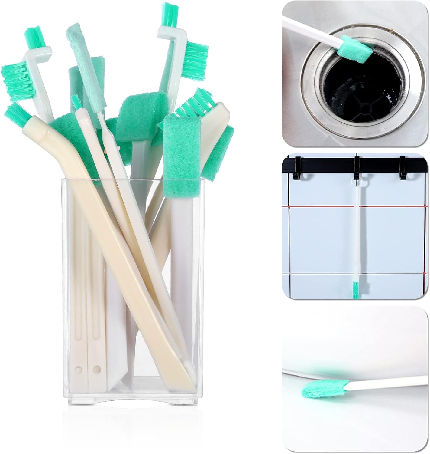 16 Pcs Small Household Cleaning Brushes, Deep Detail Crevice Cleaner Brush Crevice Cleaning Tool 8 in 1 Cleaner Brush for Small Holes Corner Space Keyboard Bottle Tile