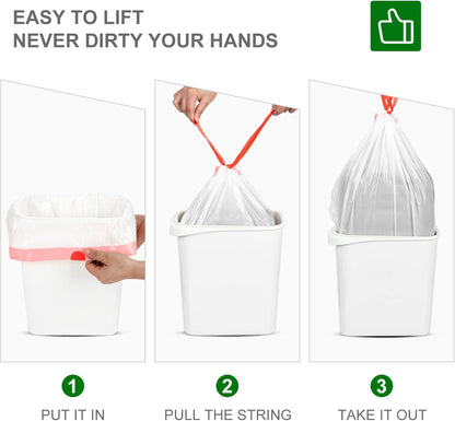 Magesh 4 Gallon Trash Bag Strong, Leakage-Free, Small Garbage Bags Unscented Thick for Bathroom, Office, Kitchen Small Trash Can, 15L, 105 Bags, Clear