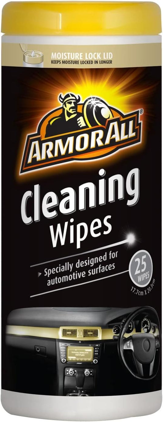 Armor All Car Interior Cleaner Wipes, Interior Cleaning Wipes for Cars, Trucks, Motorcycles, 25 Each, 6 Pack