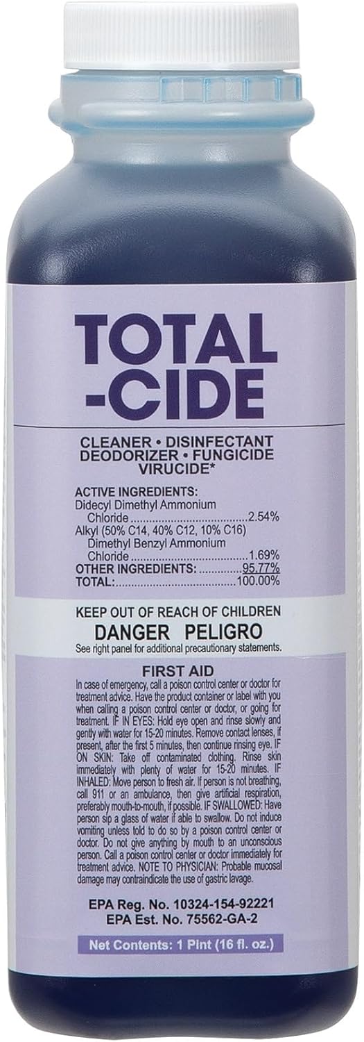 ForPro Total-Cide Disinfectant Solution, 2X Concentrated Formula, Hospital Grade Sanitizer & All Purpose Cleaner, 1 Gallon (128 Fl Oz)
