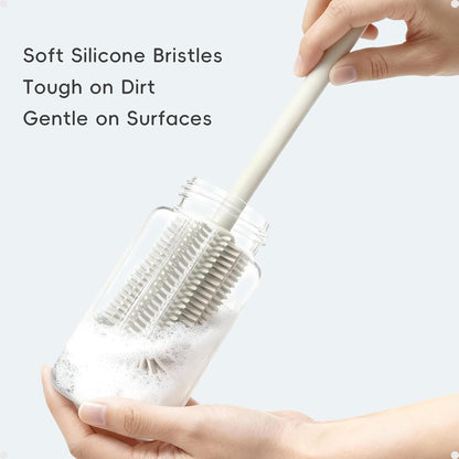 Reusable Silicone Straw Cleaner Brush Set, 2-Pack Extra Long Straw Cleaning Brush for Metal Glass Water Bottle Drinking Straws, Flexible&Bendable Design, Dishwasher Safe, 6mm & 8mm Diameter