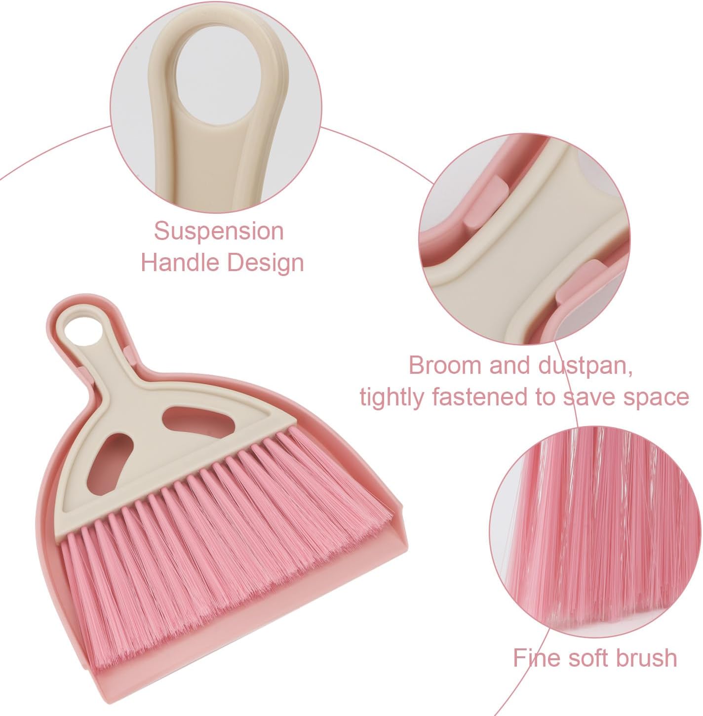 Mini Dustpan and Brush Set Portable Small Broom with Dust Pan Handheld Hangable Whisk Broom and Dust Pan for Home, Kitchen, Table, Office, Car 1 Pcs (Green)