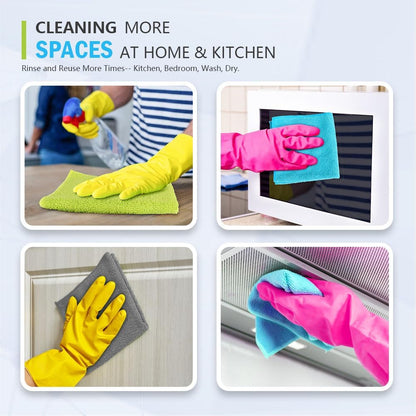 AIDEA Microfiber Cleaning Cloth-12PK, Soft Microfiber Towels for Cars, Absorbent Cleaning Rags, Lint-Free Streak-Free Wash Cloths for House, Kitchen, Window(12in.x12in), Black