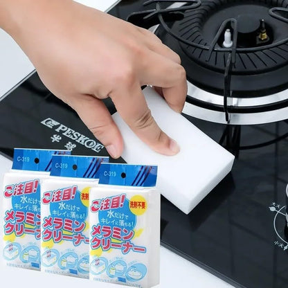 5Pcs Multifunctional Magic Sponge Cleaning Melamine Household Kitchen Dishwashing Pot Brush Cleaning Tool, White (10 * 7 * 3cm)