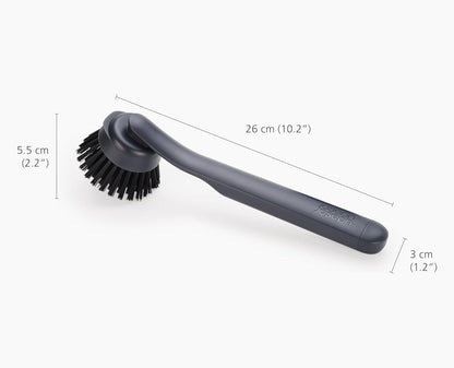 Joseph Joseph SinkTech Dish Brush with Replacement Head and Stainless-Steel Storage Stand Drip Tray