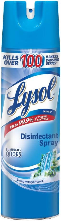 Lysol Disinfectant Spray, Household Essential Cleaning Supplies, Multi-Purpose Room Spray, Antibacterial Sanitizer Spray, Upholstery Deodorizer, Home and Bathroom, Crisp Linen,19 Fl Oz (Pack of 12)