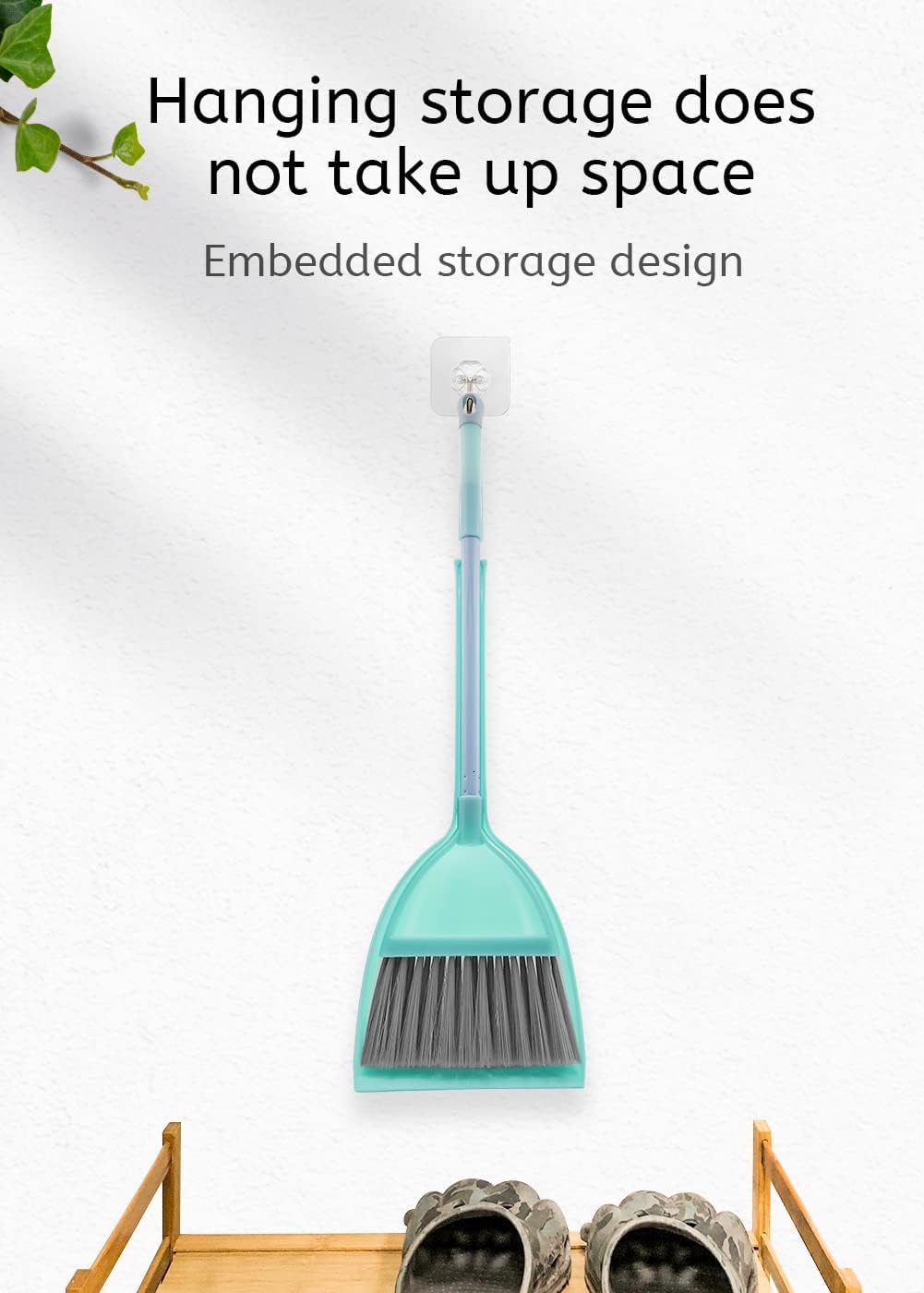 Small Broom and Dustpan Set, Household Mini Broom and Dustpan Set, Mini Broom and Cleaning Set Suitable for Various Small Areas (White)
