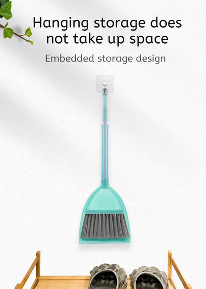 Small Broom and Dustpan Set, Household Mini Broom and Dustpan Set, Mini Broom and Cleaning Set Suitable for Various Small Areas (White)