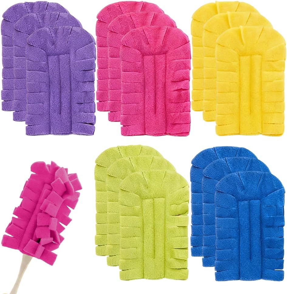 Reusable Duster Refills, 2026 New 360° Heavy Duty Fleece Duster Refills Reusable Duster Pads Washable Cleaning Pads Tools for Cleaning Ceiling Fan Window Kitchen (5)