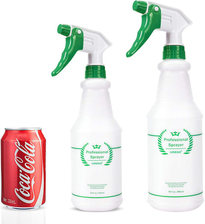 Uineko Plastic Spray Bottle (3 Pack, 24 Oz, 3 Colors) Heavy Duty All-Purpose Empty Spraying Leak Proof Mist Water Bottles for Cleaning Solutions Plants Essential Oils Hair Pet with Adjustable Nozzle