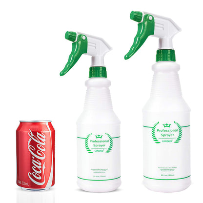 Plastic Spray Bottle 2 Pack, 32 Oz, All-Purpose Heavy Duty Spraying Bottles Leak Proof Mist Empty Water Sprayer for Cleaning Solution, Essential Oils, Hair, Planting, Pet with Adjustable Nozzle - Red
