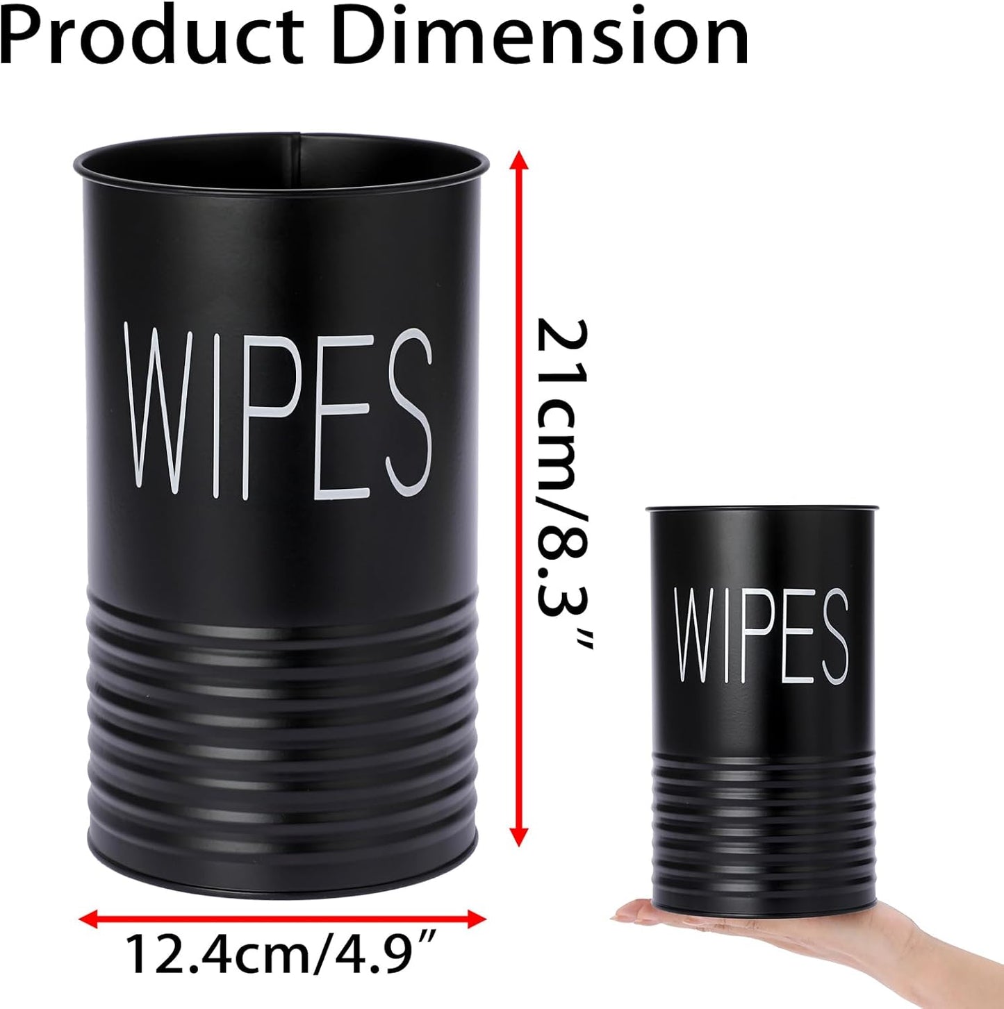 Kokone Wipes Dispenser Farmhouse Wipes Container with Matte Finish Compatible for Clorox Lysol Sturdy Galvanized Iron Wipes Holder for Kitchen,Bathroom,Office,School Table Countertop,Black