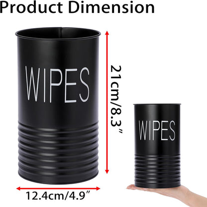 Kokone Wipes Dispenser Farmhouse Wipes Container with Matte Finish Compatible for Clorox Lysol Sturdy Galvanized Iron Wipes Holder for Kitchen,Bathroom,Office,School Table Countertop,Black