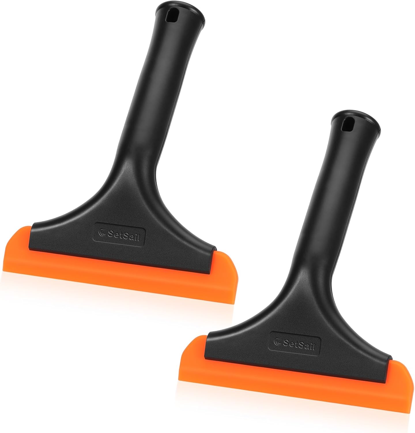 SetSail Shower Squeegee for Glass Doors Small Squeegee for Shower Glass Door Mini Silicone Squeegee for Car Window Cleaning 2 Packs, All Black