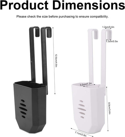 Penitue 2pcs Toilet Bowl Cleaning Pods Holder, ABS Cleaning Pods Hanging Caddy Bracket with Hooks for Home Apartment Hotel & Workplace Bathrooms (Black+White)
