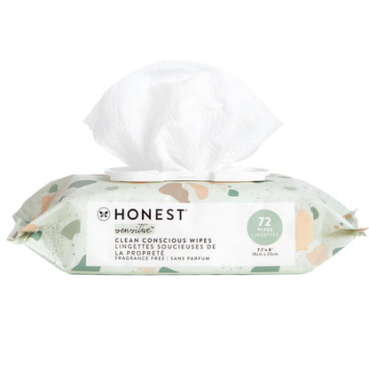 The Honest Company Hypoallergenic Multi-Use Baby Wipes for Sensitive Baby Skin, Rose Blossom, 60 Count