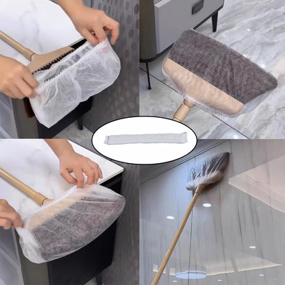 40 Pack Disposable Broom Covers Pet Hair Removal Broom Cloth Cover Caps Sweeping Fur Remover Tool for Broom and Dustpan Set Handy Brooms Baseboards Molding Dust Cobwebs up High Heater