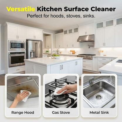 Yilia Kitchen Heavy Oil Cleaner Spray, All Purpose Degreaser for Stove Oven Range Hood Appliances, Heavy Duty Grease Remover for Kitchen Cabinet Cooktop Countertop Stainless Steel Surfaces (1 Set)
