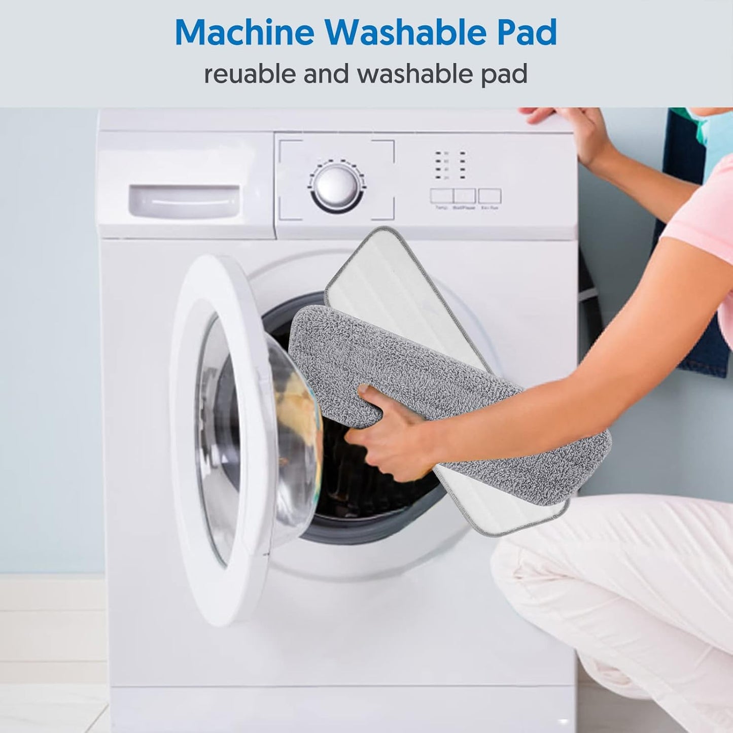 7 Count Reusable Mop Pads for Swiffer PowerMop -MEXERRIS Microfiber Wet Mops Refills PowerMop Pads Refills Machine Washable Hard Floor Mop Pads Replacement for 13''-15'' Spray Floor Mops