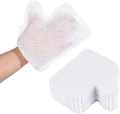 60 Pieces White Microfiber Dusting Gloves – Artisan Dusting Mitt, Dual-Sided Disposable, Grabs and Locks in Dust & Pet Hair, Replaces Dust Wipes & Feather Dusters, Safe for Sensitive Surfaces