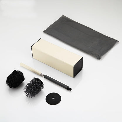 BGL Toilet Brush and Holder Set, Matte Black Freestanding for Bathroom Storage and Organization, Square Design Sturdy and Space Saving