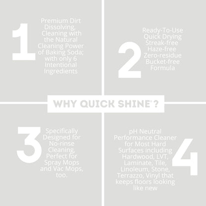 Quick Shine Hard Surface Pet Floor Cleaner 27 oz, 2Pk | Ready to Use, Removes Dirt, Streak Free, No Rinse | Hardwood, Laminate, Luxury Vinyl Plank LVT, & Tile | Safer for Kids, Pets & Our Environment