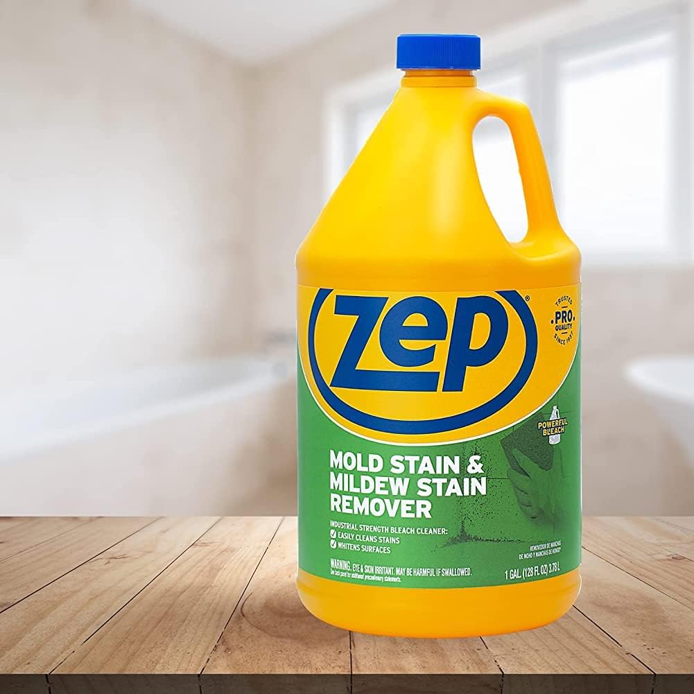 Zep Mold Stain and Mildew Stain Remover 1 Gal (Case of 4) Bleach Resistant Sprayer Bottles (Case of 12) - ZUMILDEW128 - Industrial-Strength Formula Quickly Cleans and Brightens