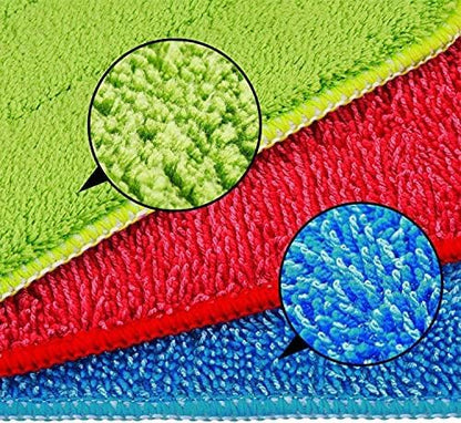 Microfiber Mop Pads, 18.5 x 6.3 Inch Reusable and Washable Spray Mop Pads, Wet and Dry Household Mop Pad Replacement, Set of 12(Blue)