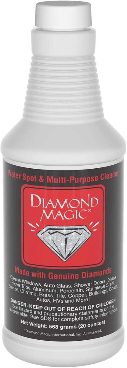 Water Spot & Multi-Purpose Cleaner (20 Ounces) Clean with The Power of Genuine Diamonds! Professional Cleaner/Hard Water Stain Remover. Made in The USA!