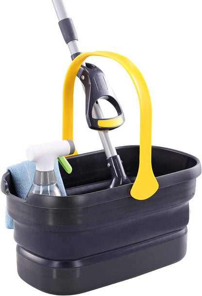 Yocada Collapsible Plastic Bucket Mop Bucket 10L (2.6Gallon) Cleaning Washing Basket for Sponge&Flat&Cotton Mop Cleaning Washing