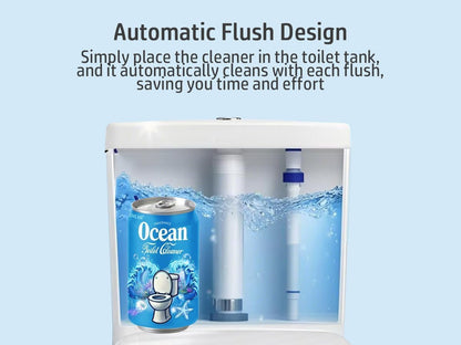 Beverage can Toilet Bowl Cleaner,Septic Toilet Bowl Tablets in Bottles, Automatic Long-Lasting Toilet Cleaner Bottle,Powerfully Cleans and Prevent Stain Build Up (Ocean, Jasmine, and Peach Scent)
